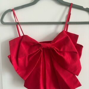 Elegant Red Bow Top